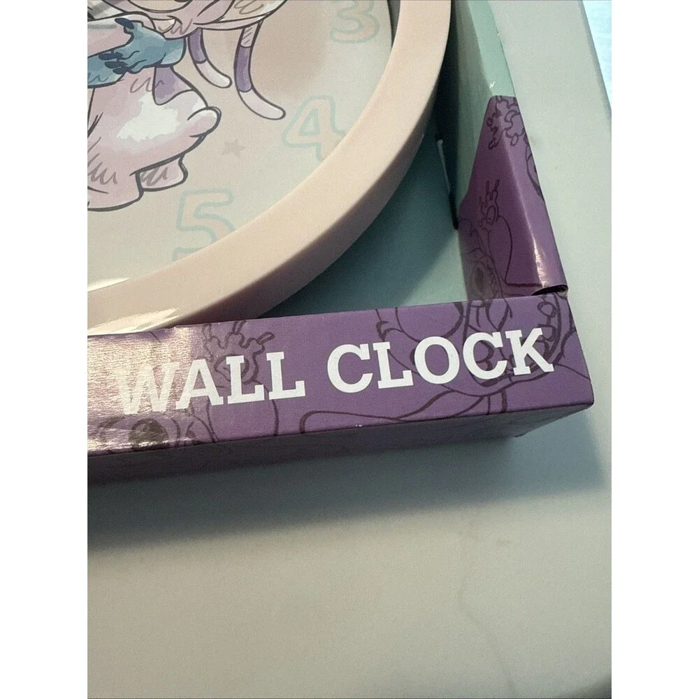 Disney Lilo & Stitch Angel Pink Analog Wall Clock 10 Inch New